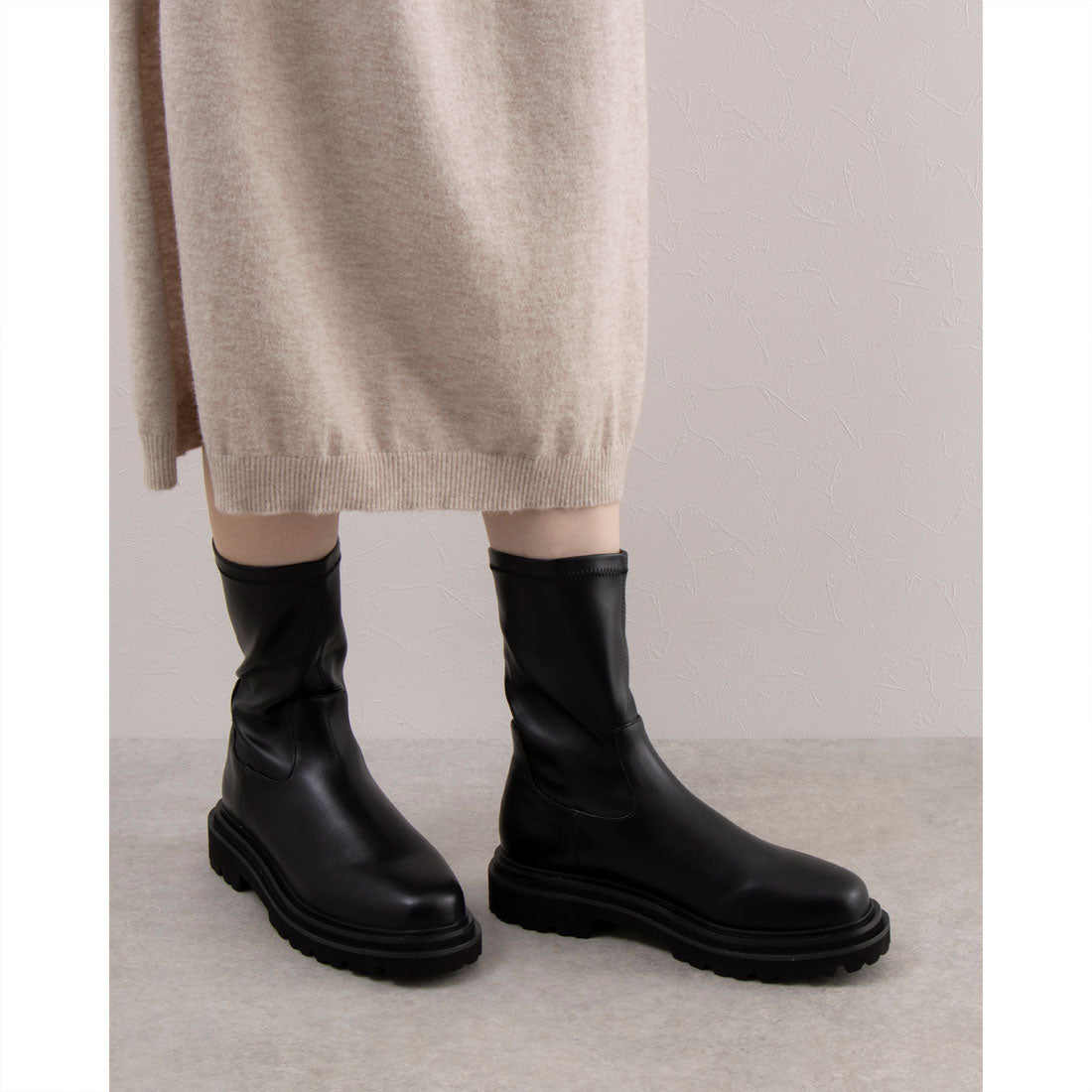 ラシックドット Rachic. ハイパーストレッチショートブーツ