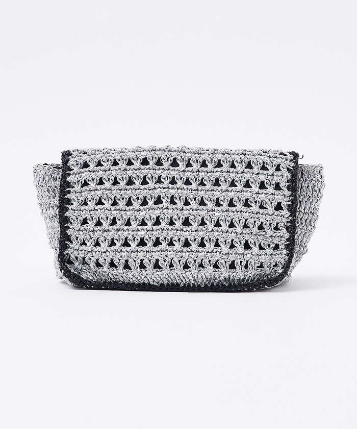 ルージュ ヴィフ ラクレ Rouge vif la cle 【Swaraj/スワラージ】手編みのメタリックマクラメBAG / チェーンミニバ (ゴールド) ゴールド