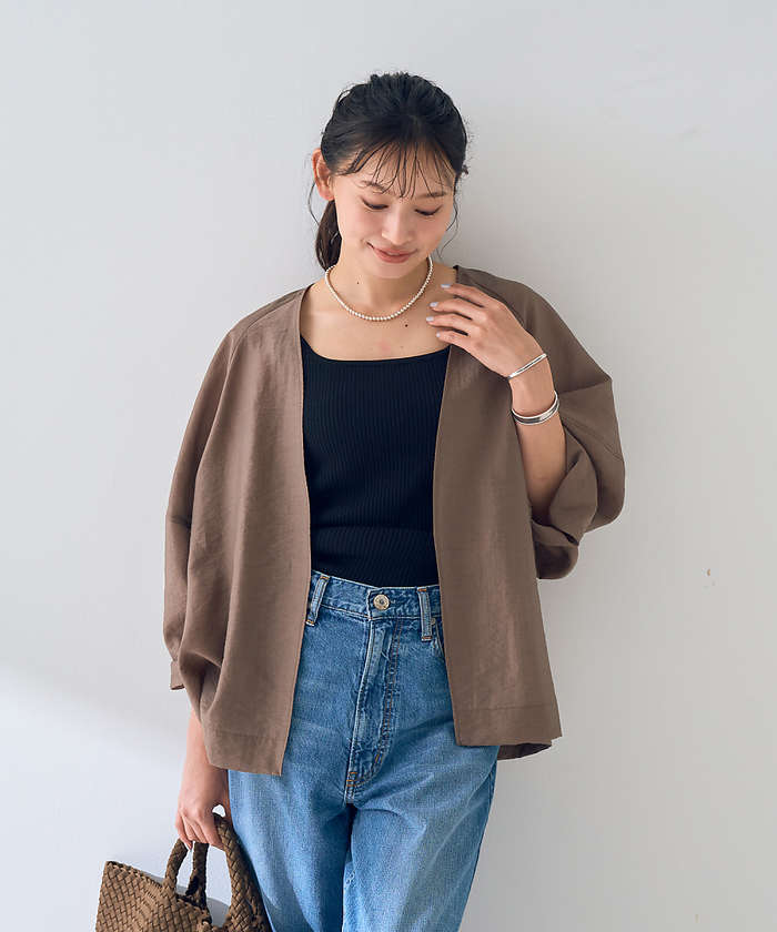 ルージュ ヴィフ ラクレ Rouge vif la cle はおりシアーシャツジャケット【予約】 (ベージュ) ベージュ