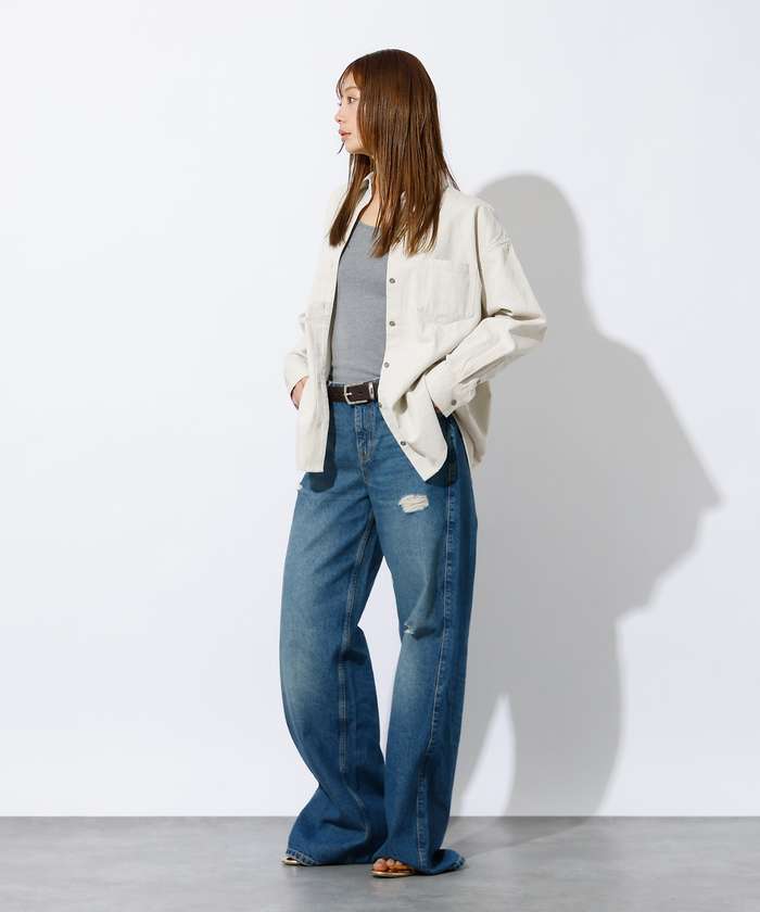 ルージュ ヴィフ ラクレ Rouge vif la cle 【MICA&DEAL /マイカアンドディール】Denim shirt / デニム (ライトブルー) ライトブルー