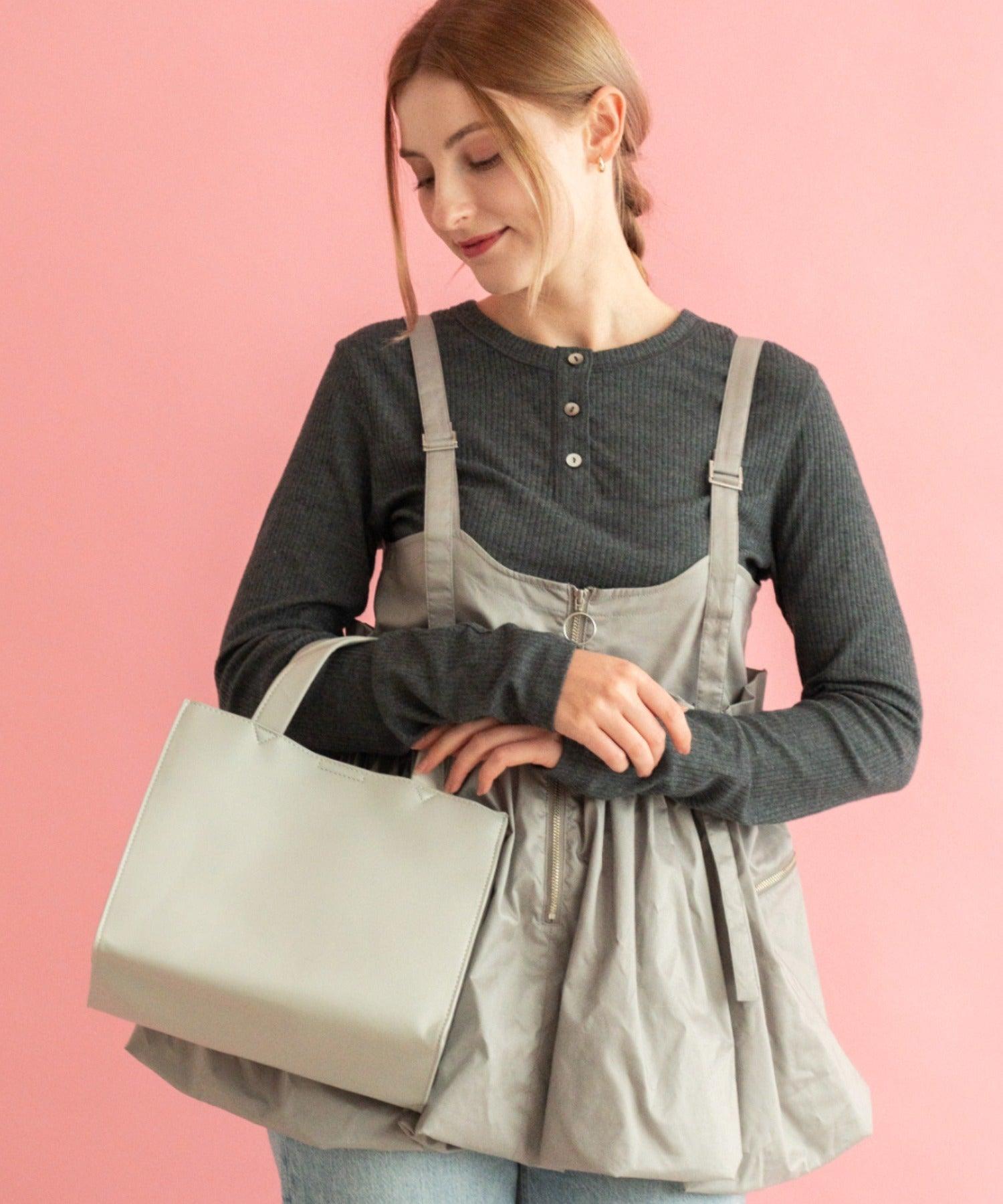 リネーム Rename フェイクレザー スクエア ミニ トートバッグ (GY) GY