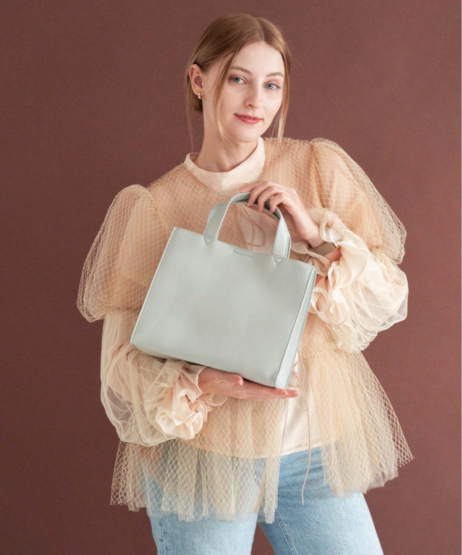 リネーム Rename フェイクレザー スクエア ミニ トートバッグ (GY) GY