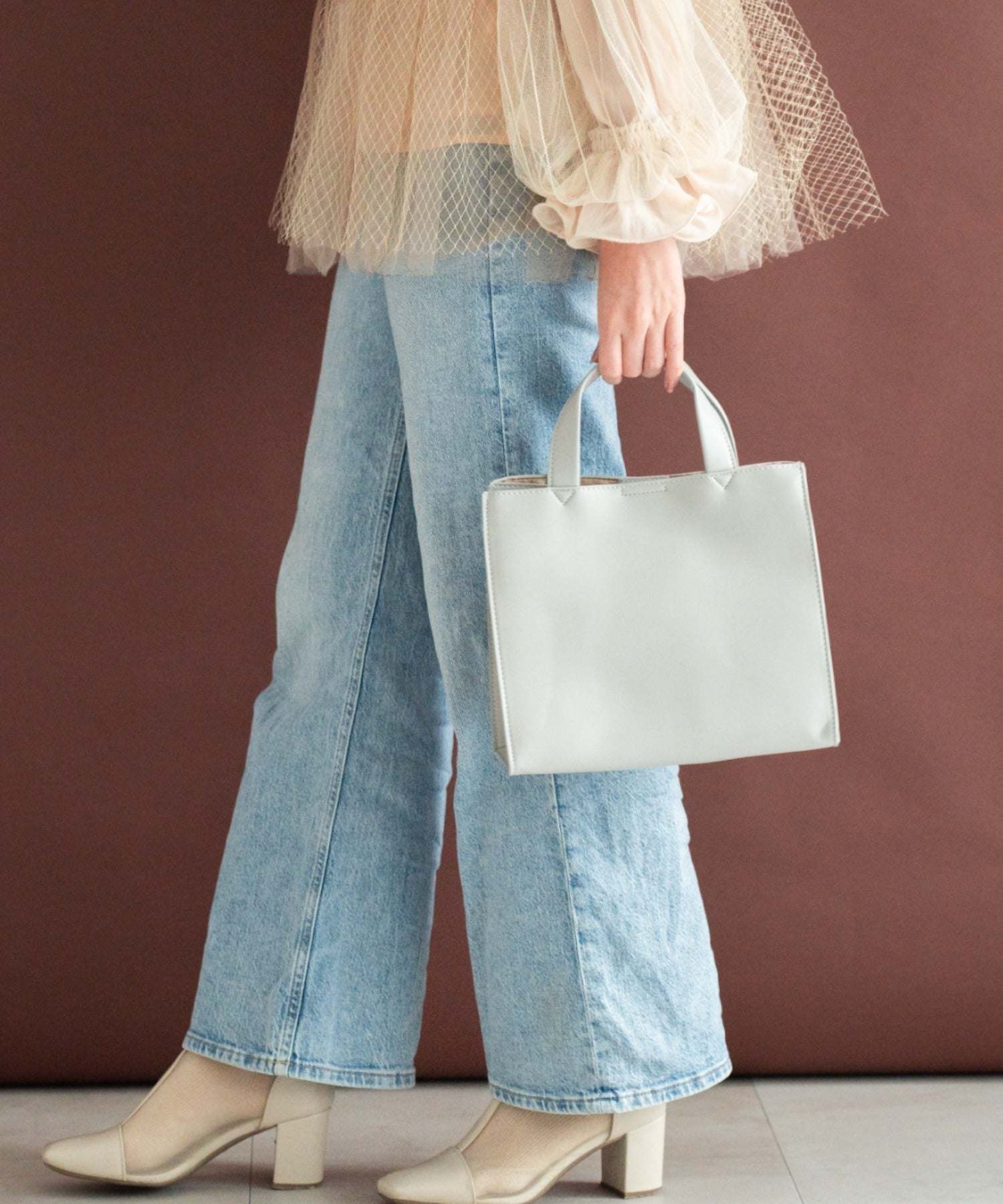 リネーム Rename フェイクレザー スクエア ミニ トートバッグ (GY) GY