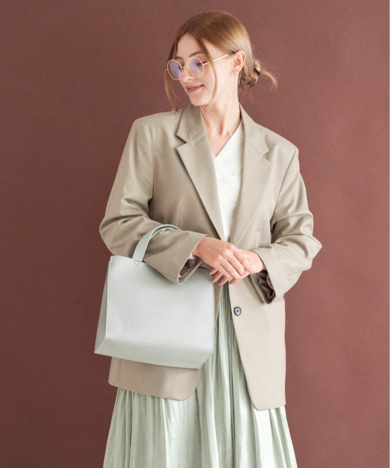 リネーム Rename フェイクレザー スクエア ミニ トートバッグ (GY) GY