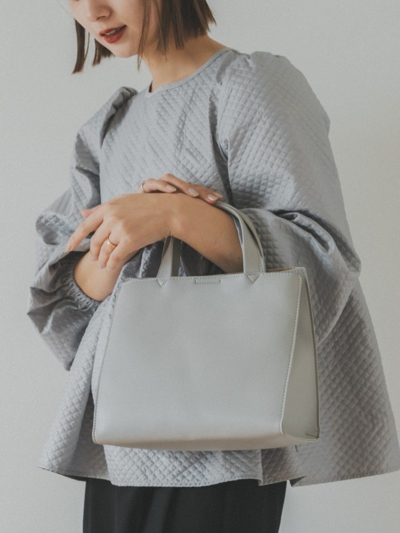 リネーム Rename フェイクレザー スクエア ミニ トートバッグ (GY) GY