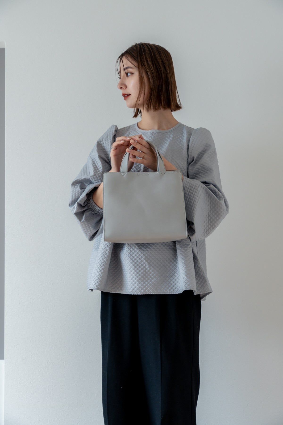 リネーム Rename フェイクレザー スクエア ミニ トートバッグ (GY) GY