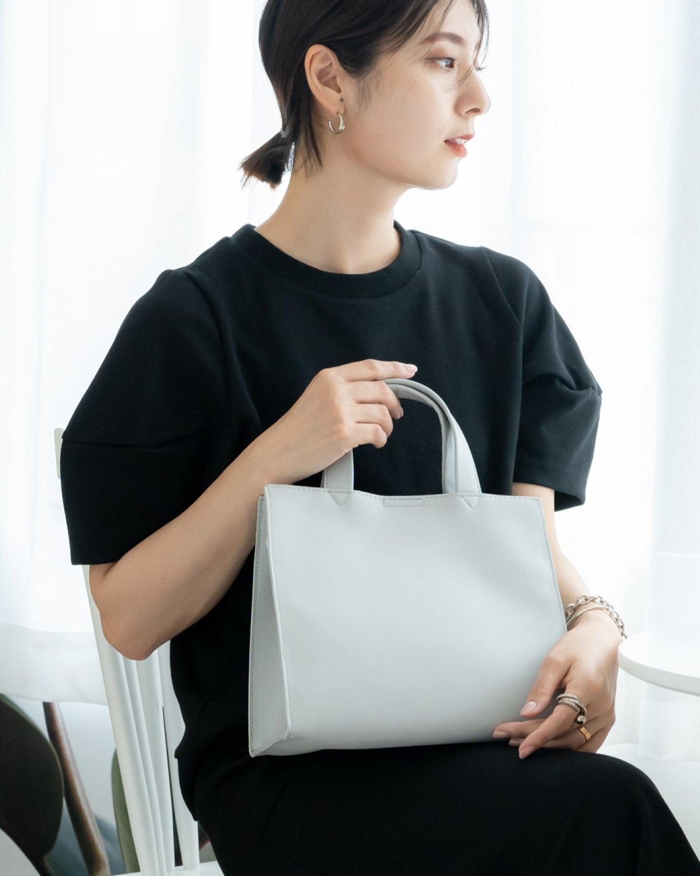 リネーム Rename フェイクレザー スクエア ミニ トートバッグ (GY) GY