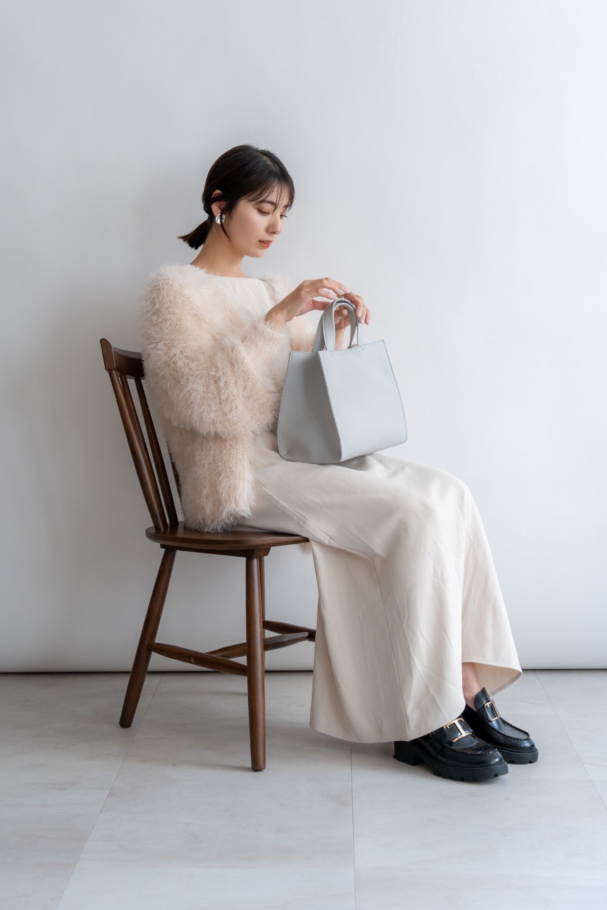 リネーム Rename フェイクレザー スクエア ミニ トートバッグ (GY) GY