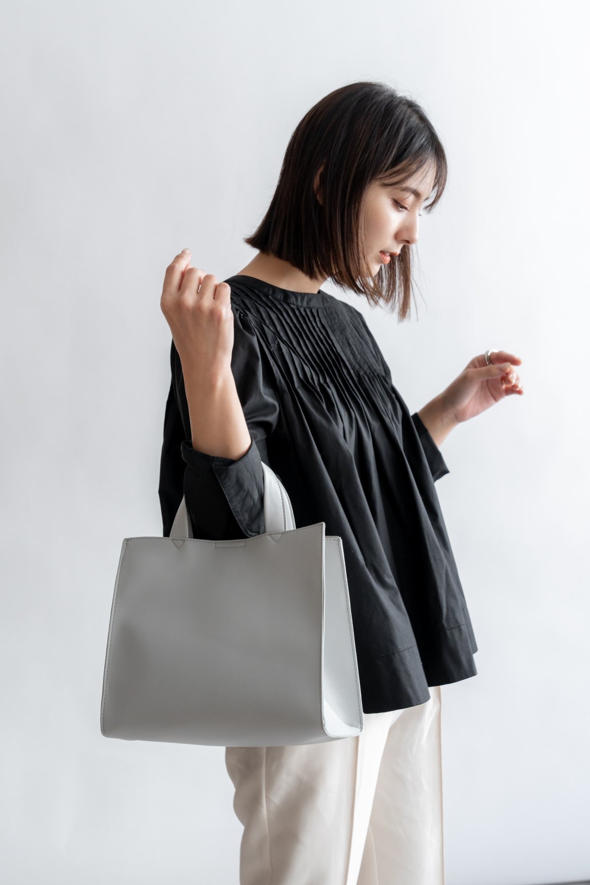 リネーム Rename フェイクレザー スクエア ミニ トートバッグ (GY) GY