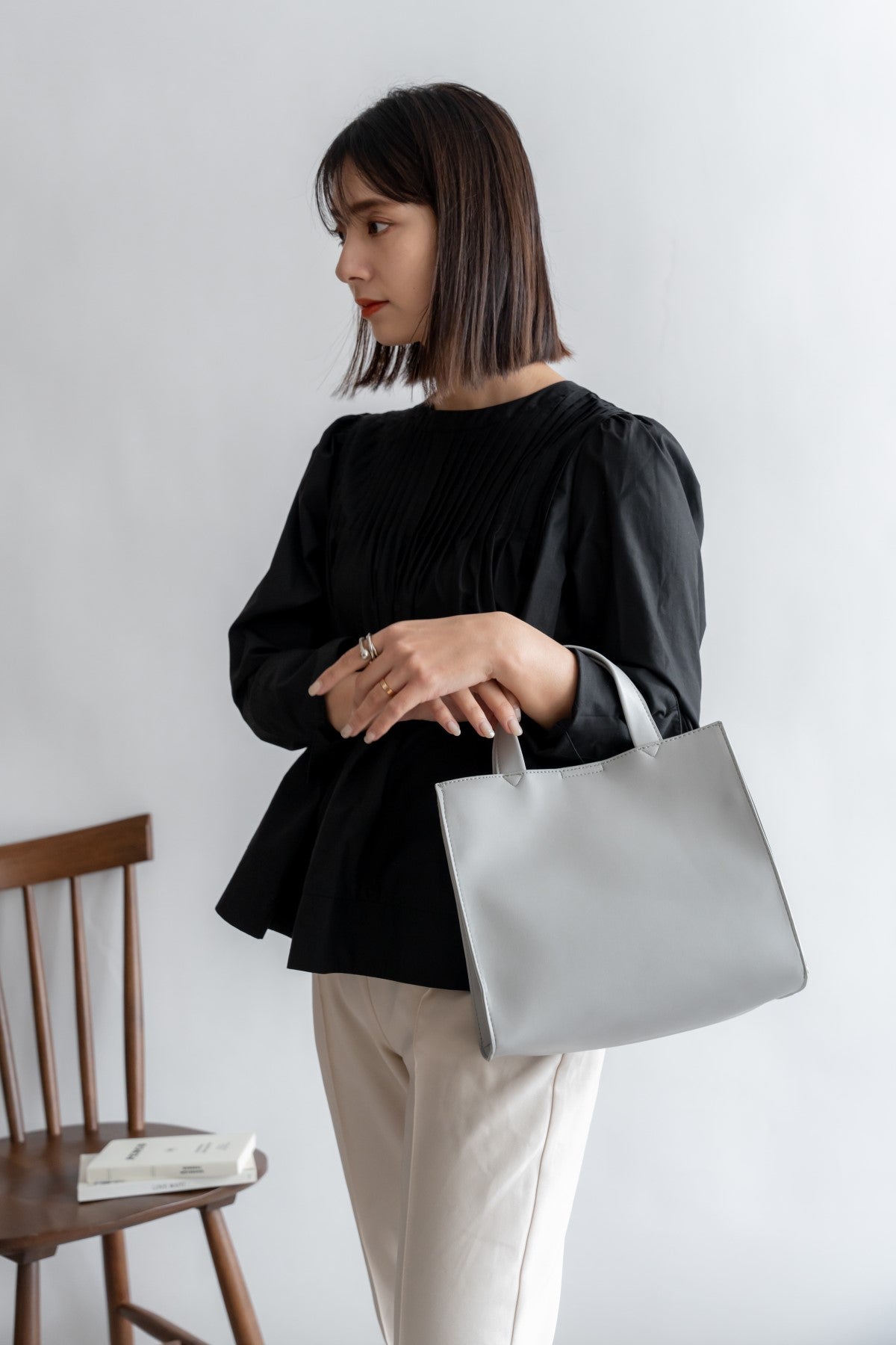 リネーム Rename フェイクレザー スクエア ミニ トートバッグ (GY) GY