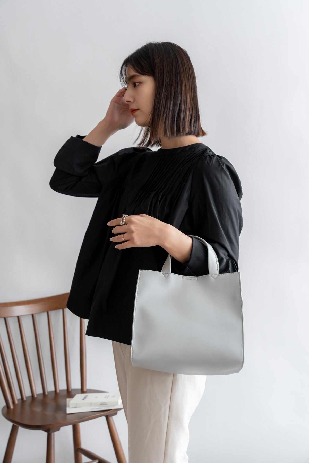 リネーム Rename フェイクレザー スクエア ミニ トートバッグ (GY) GY