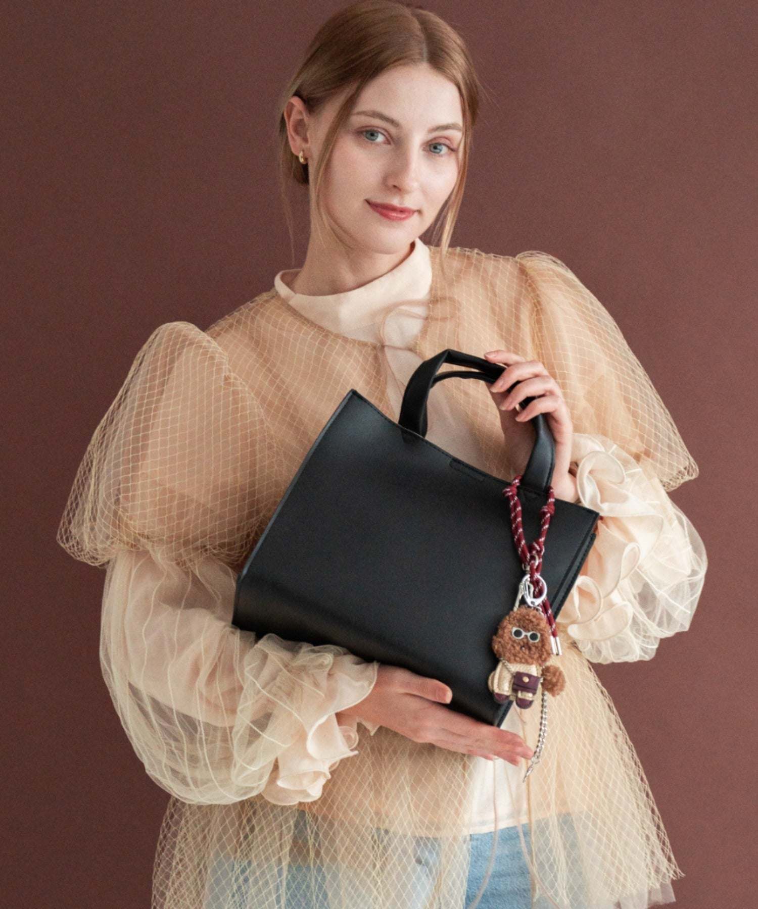 リネーム Rename フェイクレザー スクエア ミニ トートバッグ (BK) BK