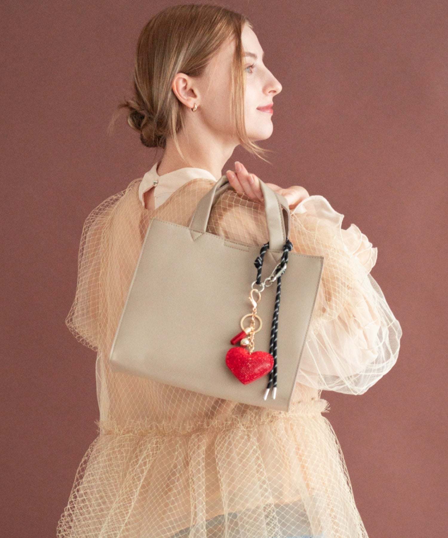 リネーム Rename 【新色追加】【SNS話題】フェイクレザー スクエア ミニ トートバッグ (GRG) GRG