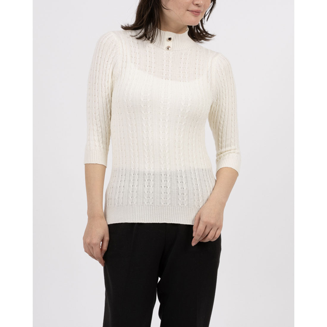 ニット RINASCIMENTO RINASCIMENTO High Neck Cable Knit TOPS