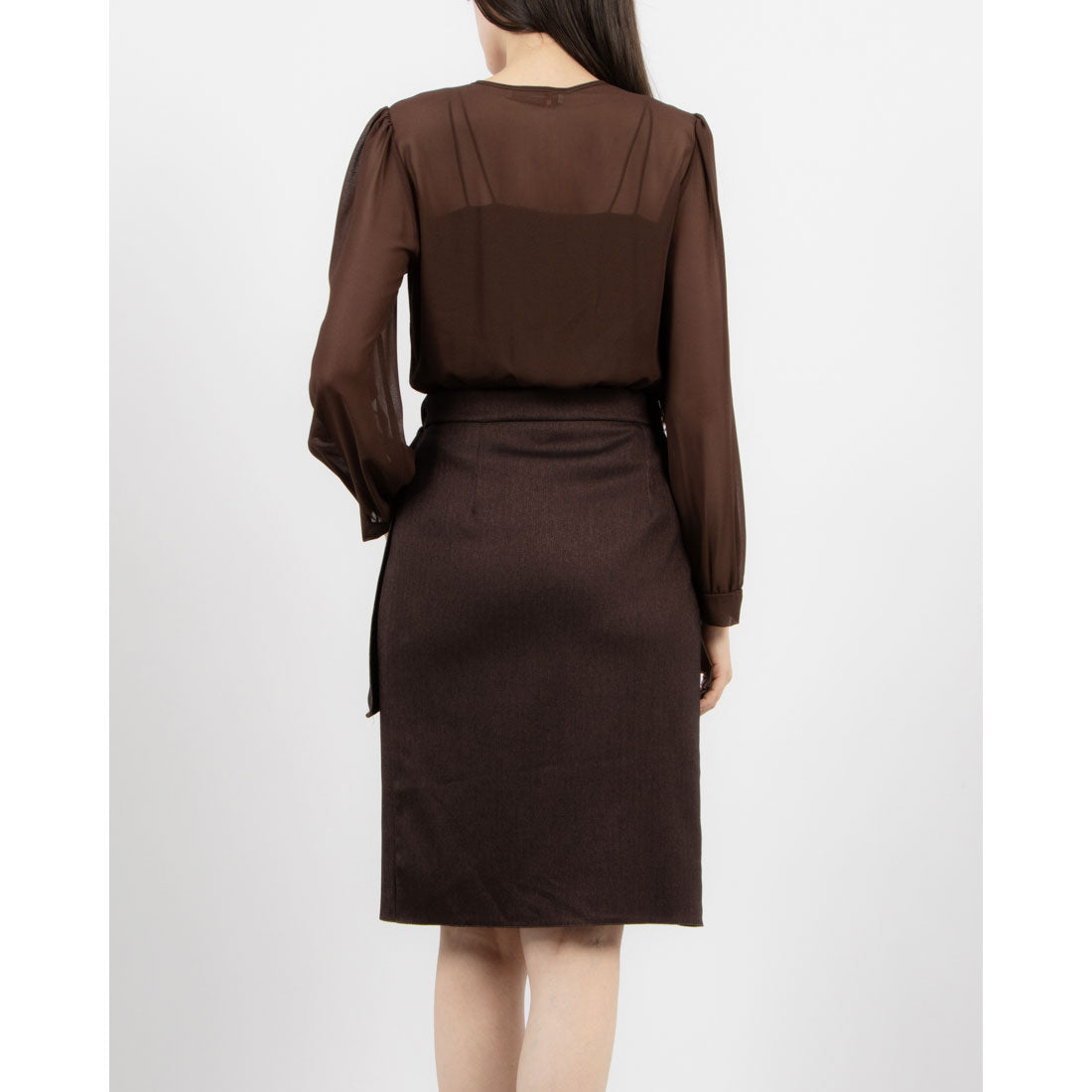 リナシメント RINASCIMENTO ヘリンボーンカシュクールドッキングワンピース