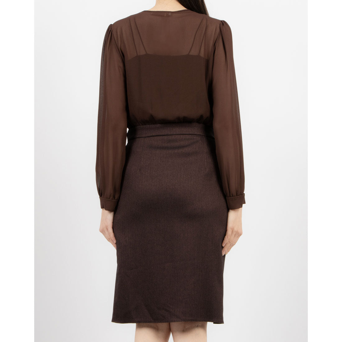 リナシメント RINASCIMENTO ヘリンボーンカシュクールドッキングワンピース