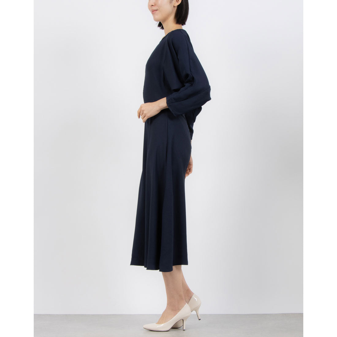 リナシメント RINASCIMENTO カット切替ロングワンピース (Blu) Blu