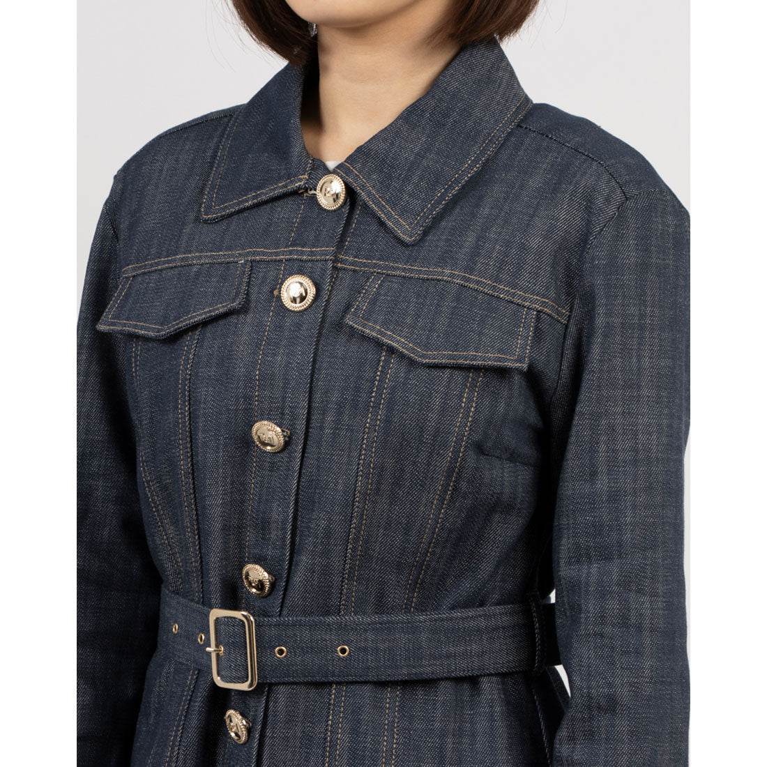 リナシメント RINASCIMENTO 金ボタンベルトデニムカバーオール