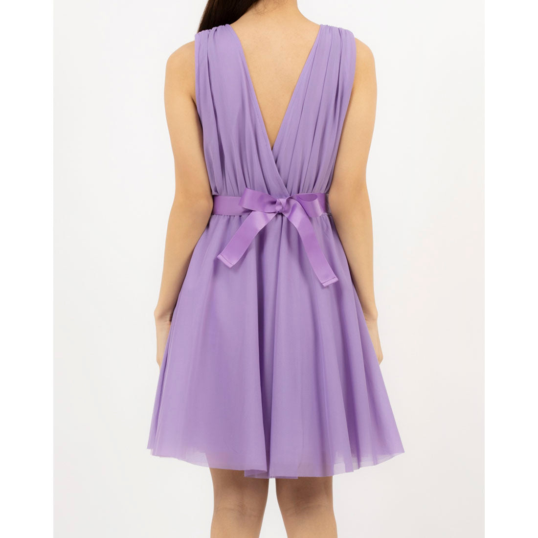 RINASCIMENTO Bejeweled Belt Tulle Wrap Dress