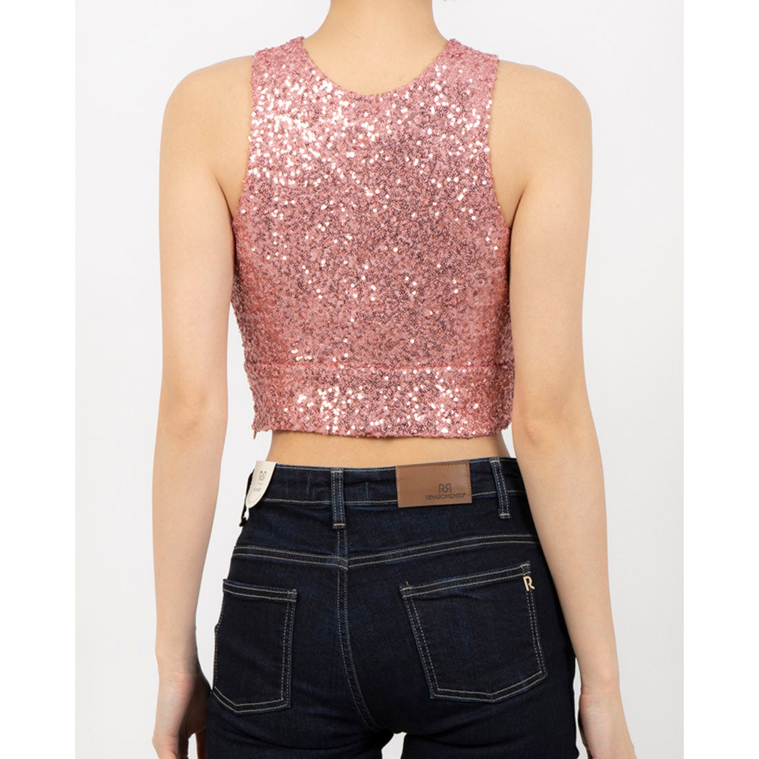 RINASCIMENTO Cross Front Sequin TOPS