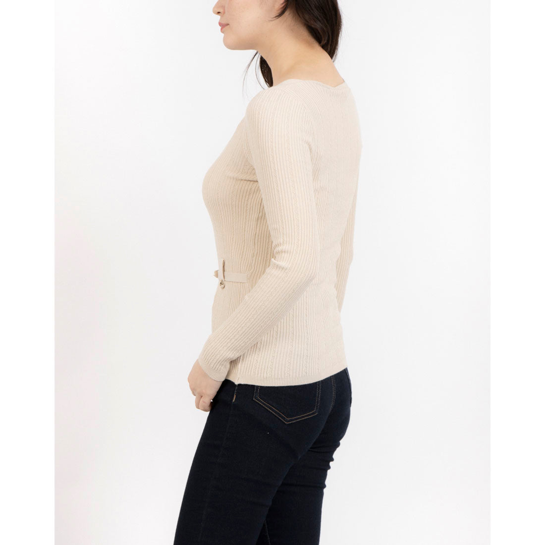 RINASCIMENTO Belt Design Rib Knit TOPS