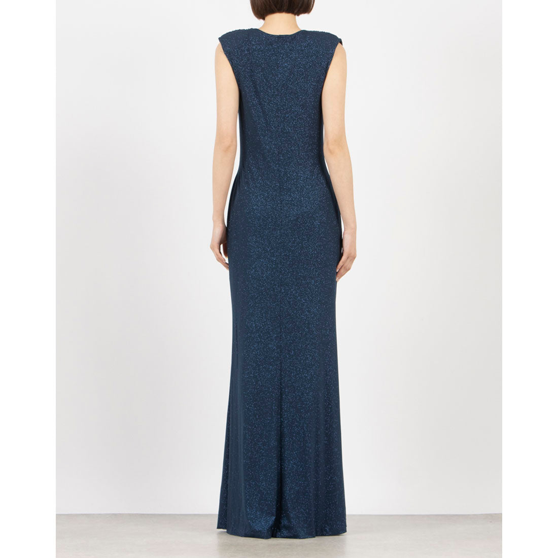 リナシメント RINASCIMENTO ラメシャーリングギャザーマキシOP (Blu Navy) Blu Navy