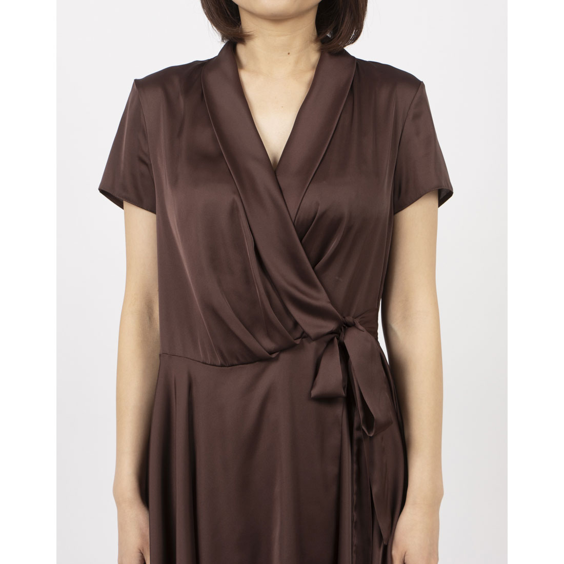 リナシメント RINASCIMENTO カシュクールサテンワンピース (Cioccolato) Cioccolato