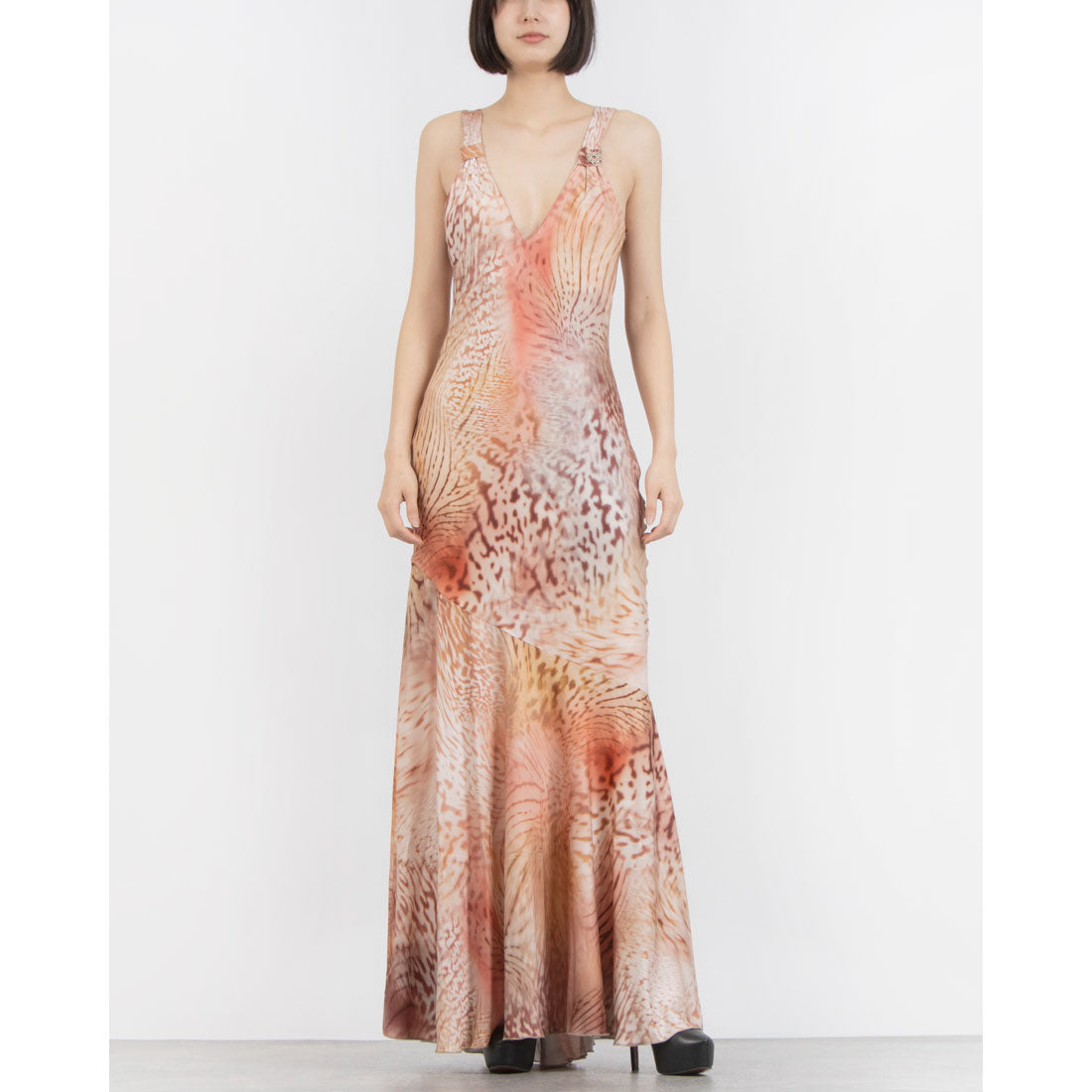 fitted lace wedding dress RINASCIMENTO Tie-Dye Leopard Print Mermaid Maxi Dress