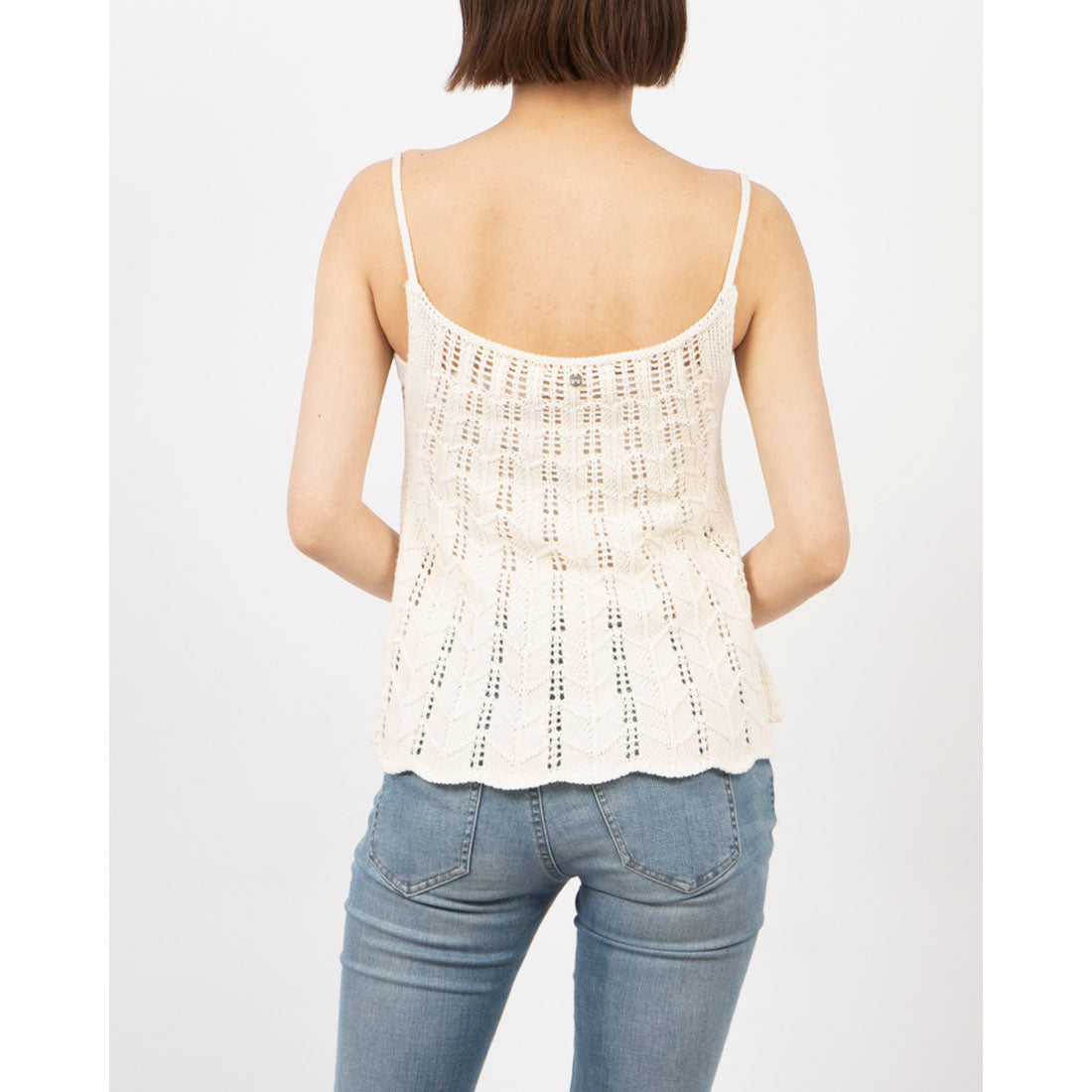 リナシメント RINASCIMENTO クロッシェスパンコールキャミニットTOPS (Beige Chiaro) Beige Chiaro