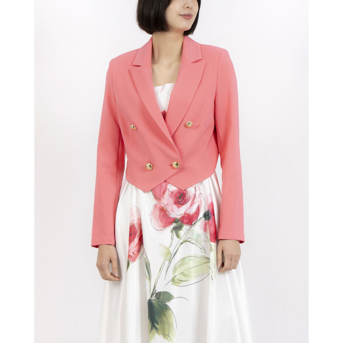 リナシメント RINASCIMENTO スペンサーダブルジャケット (Rosa Camelia) Rosa Camelia