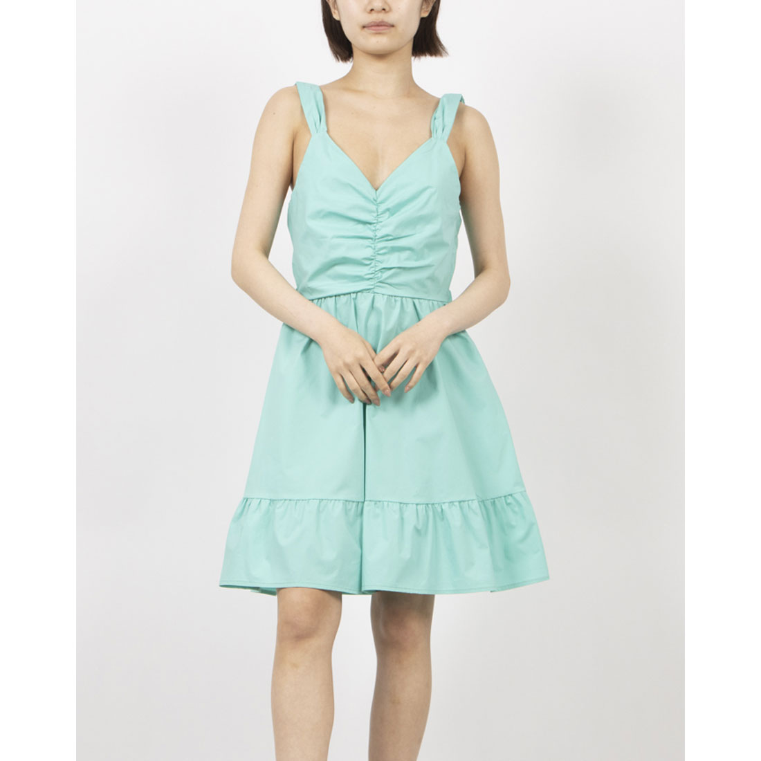 リナシメント RINASCIMENTO ギャザーフレアワンピース (Acqua Verde) Acqua Verde