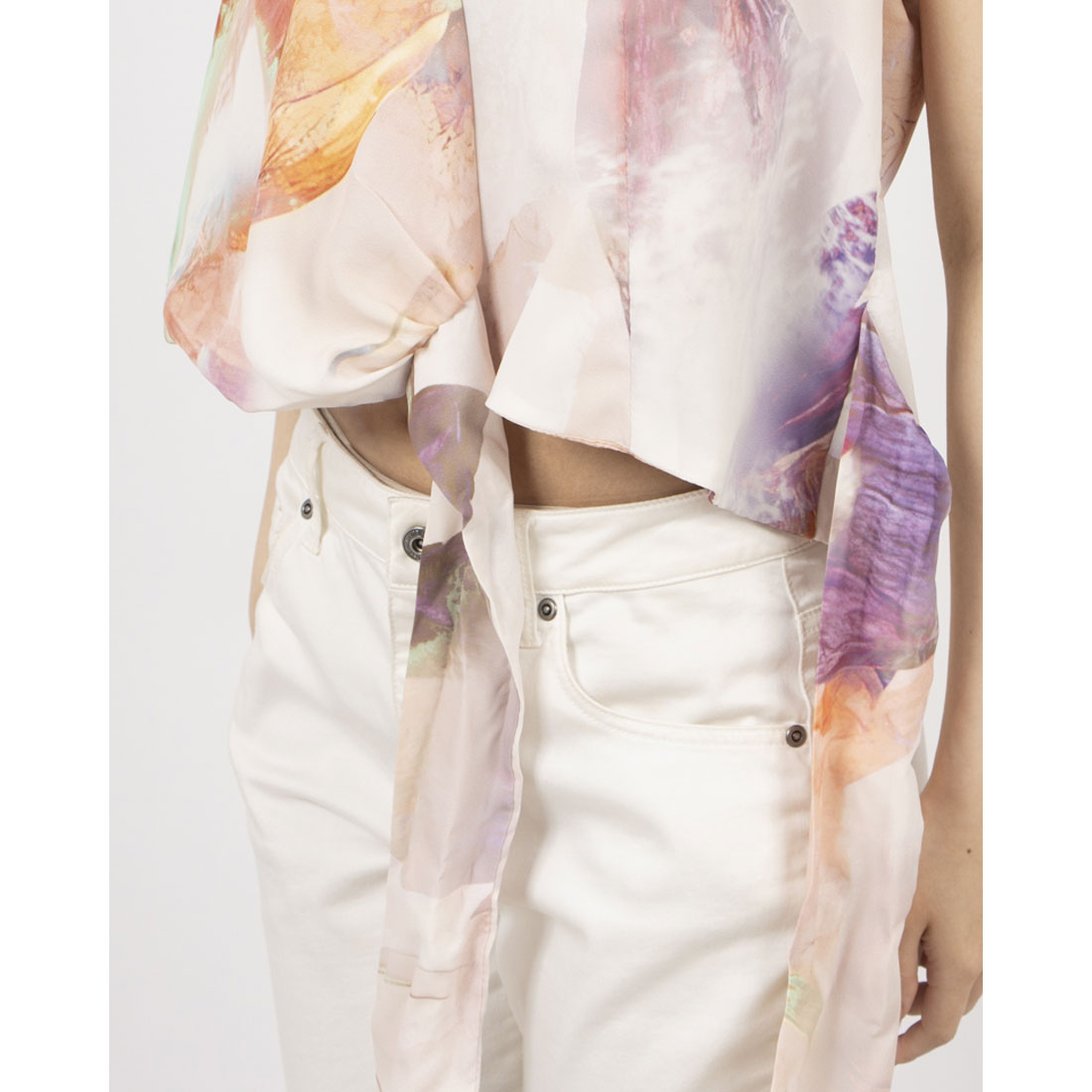 リナシメント RINASCIMENTO レインボー水彩柄カシュクールトップス (Multicolor) Multicolor