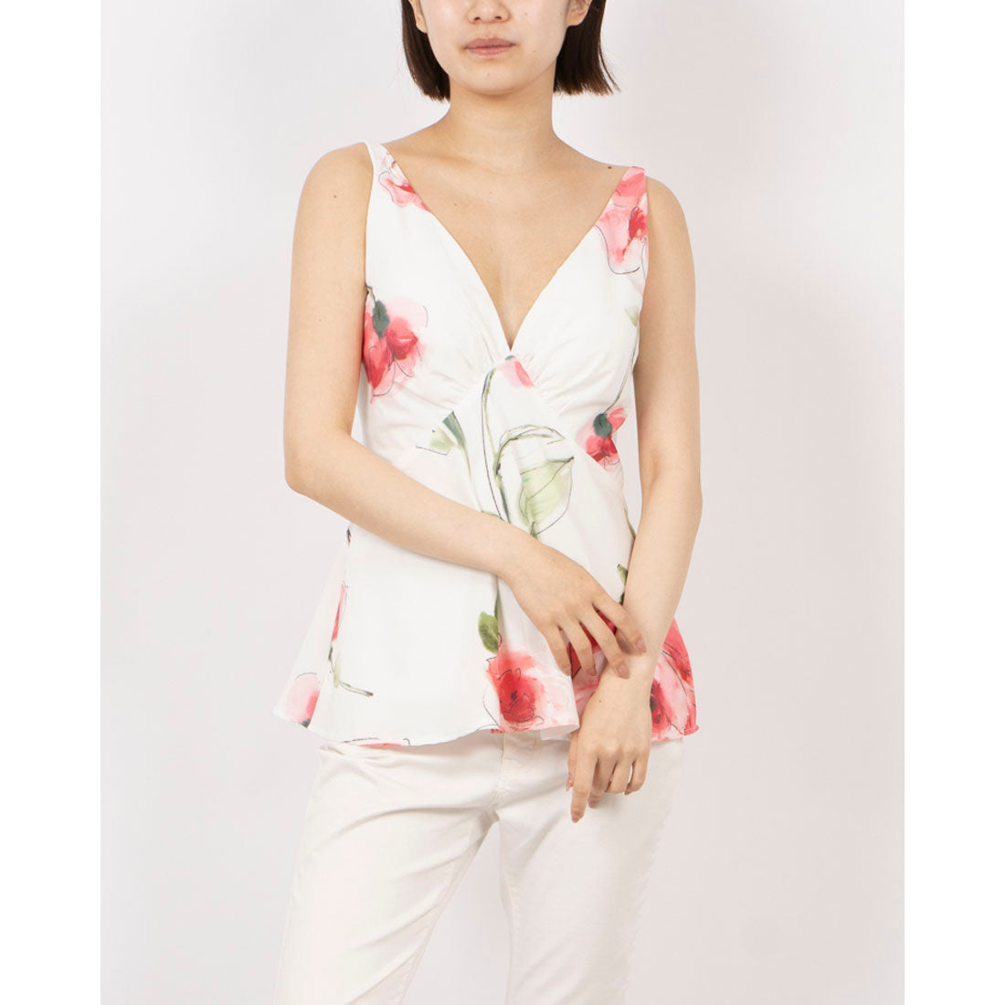 リナシメント RINASCIMENTO ローズペイントキャミトップス (var.Rosa Camelia) var.Rosa Camelia