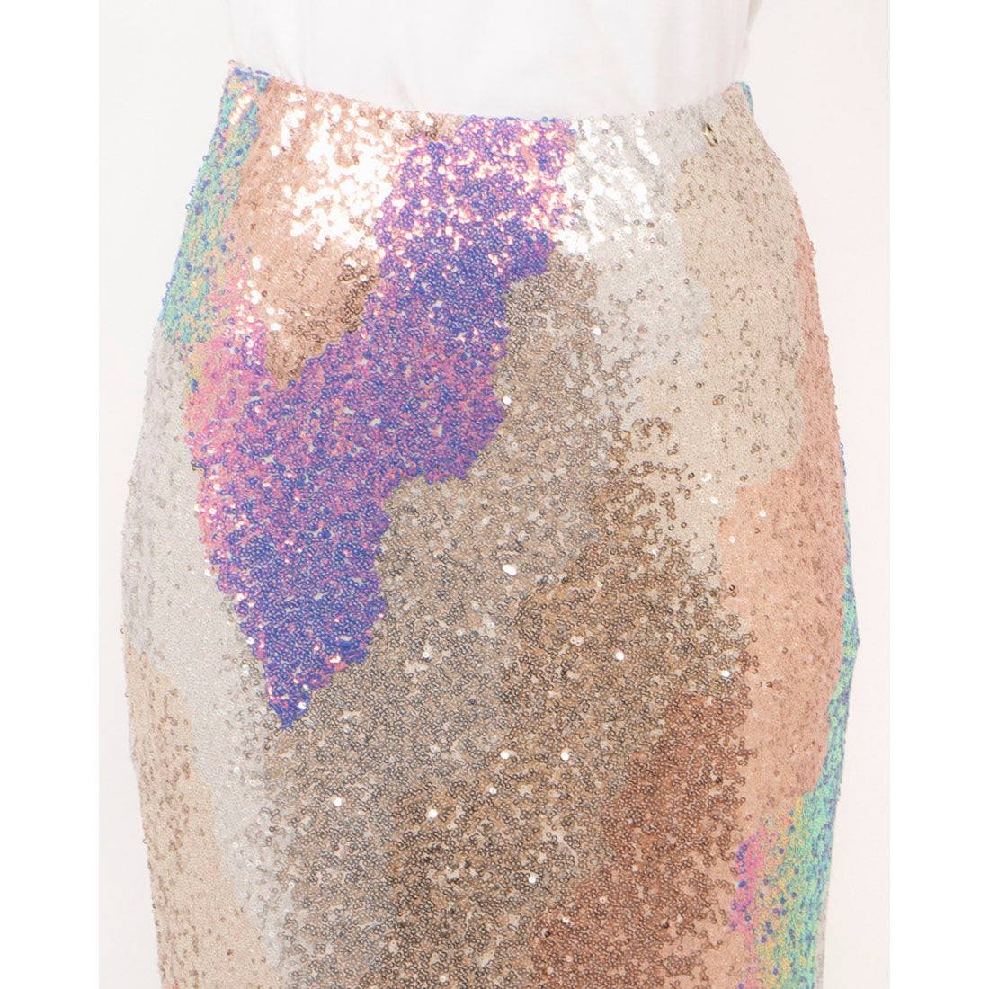 リナシメント RINASCIMENTO マルチスパンコールタイトロングスカート (var.Rosa Camelia) var.Rosa Camelia