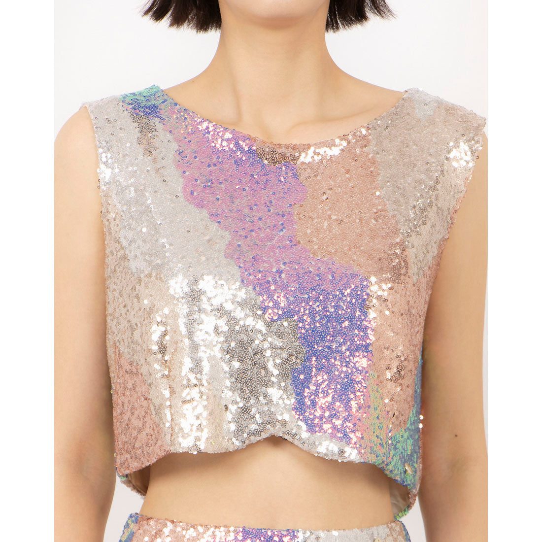 リナシメント RINASCIMENTO マルチスパンコールショートトップス (var.Rosa Camelia) var.Rosa Camelia