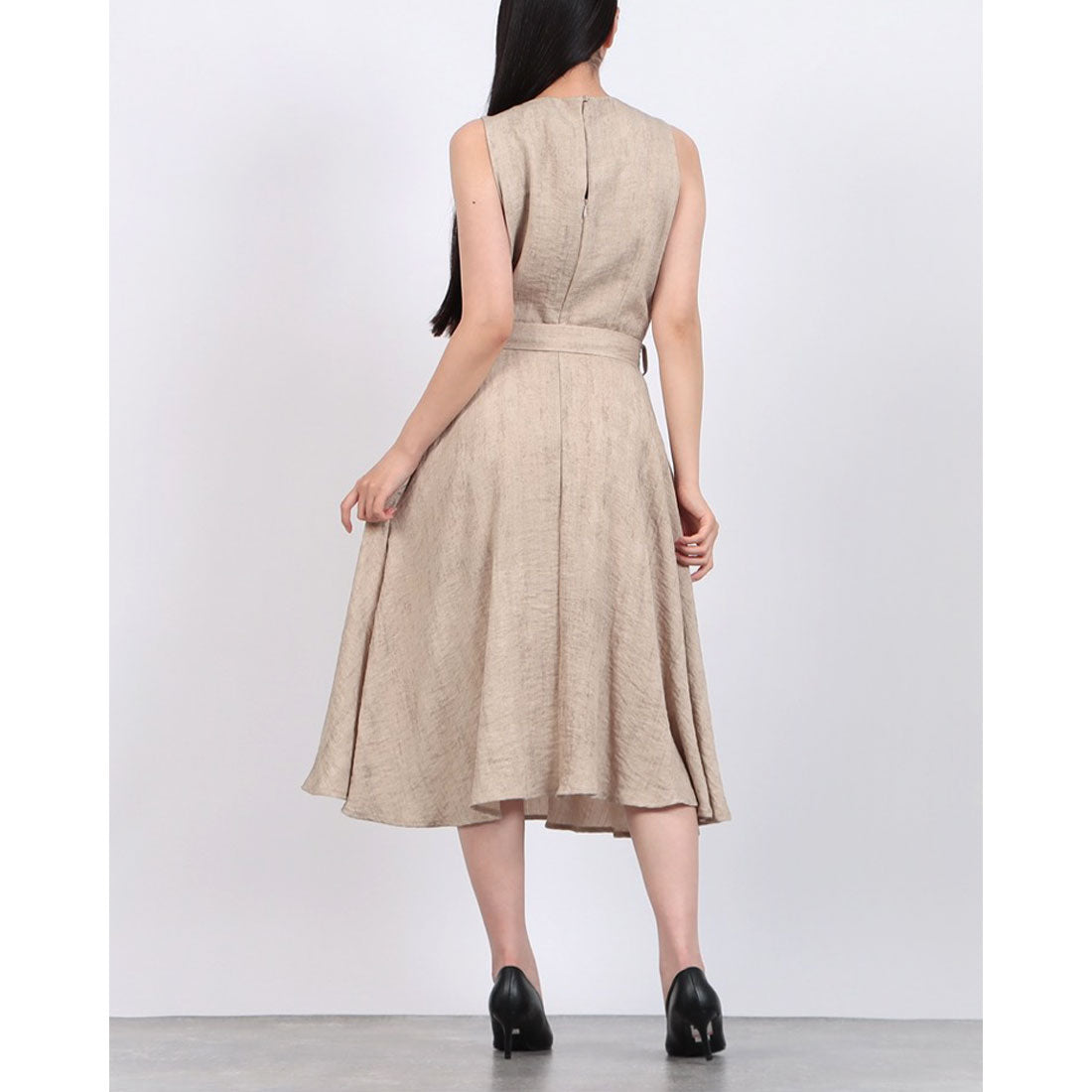 リナシメント RINASCIMENTO リネンライクベルトマークワンピース (Beige) Beige