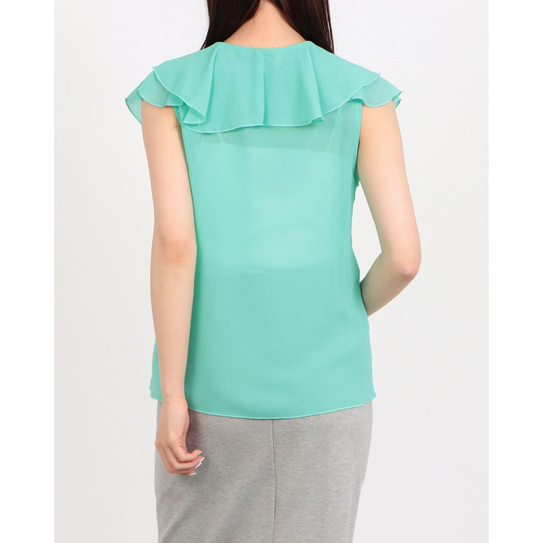 リナシメント RINASCIMENTO ビジューポイントフリルTOPS (Acqua Verde) Acqua Verde