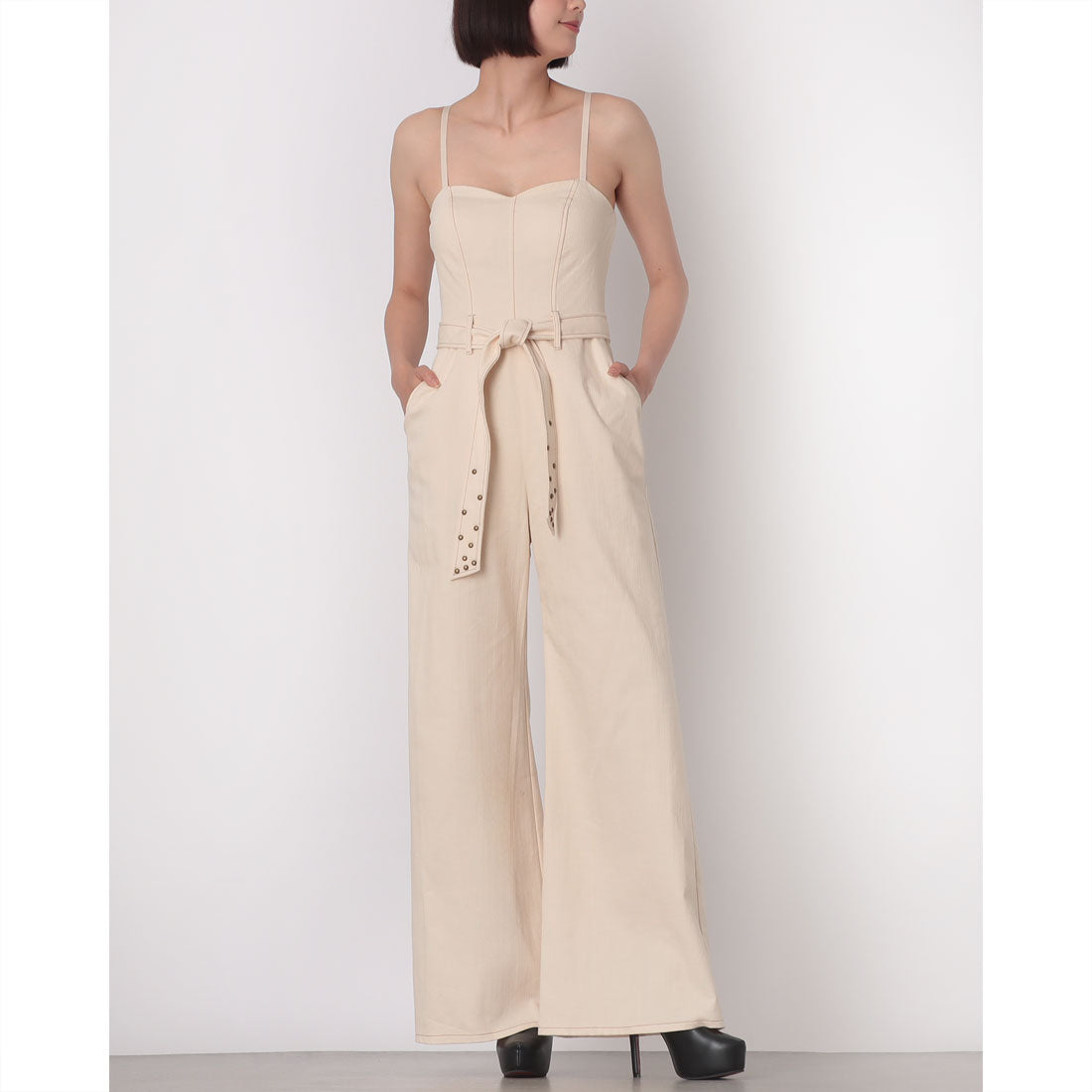 Rinascimento Belt Mark Bear Denim Overall