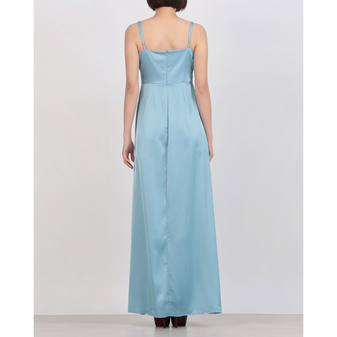 リナシメント RINASCIMENTO アシメドレープサテンマキシOP (Azzurro) Azzurro