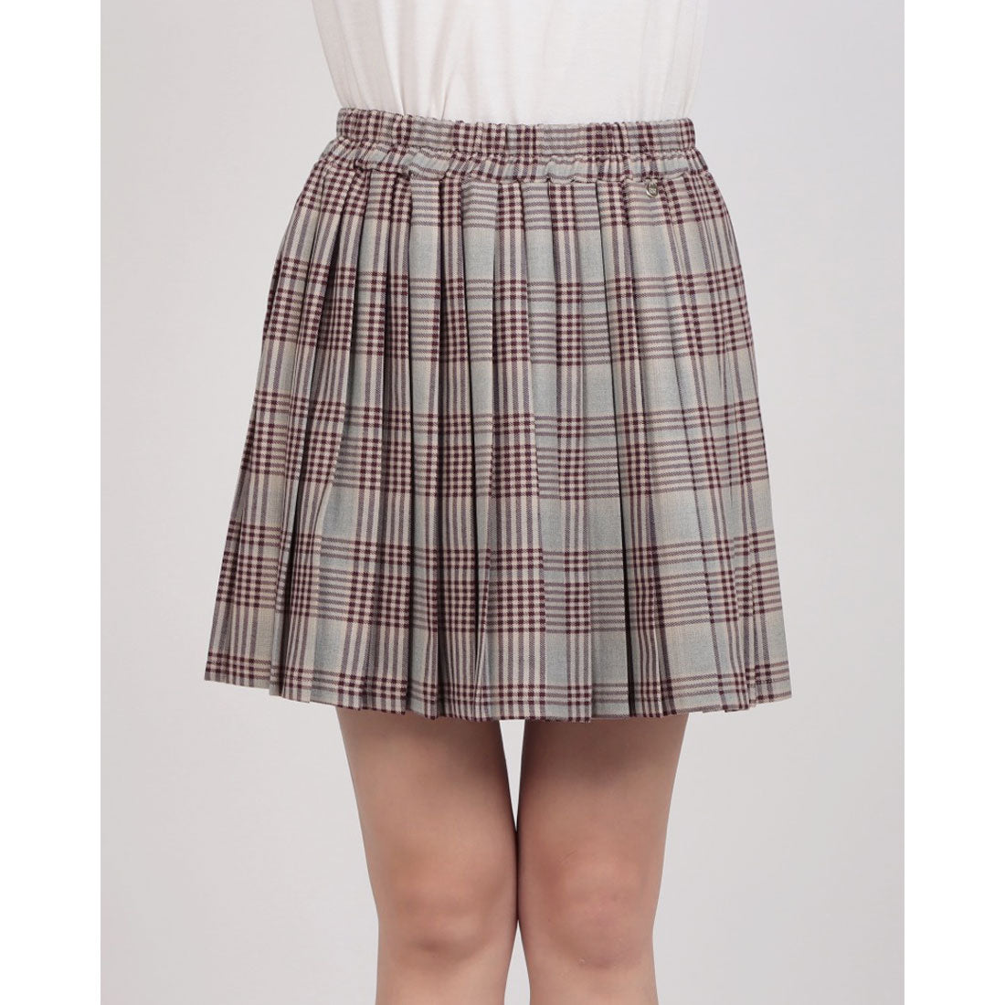 リナシメント RINASCIMENTO チェックプリーツSK (var.Rosso Bordeaux) var.Rosso Bordeaux