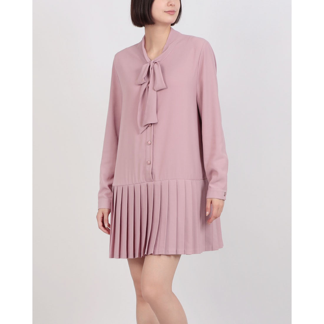 リナシメント RINASCIMENTO プリーツ切替ボウタイOP (Rosa Malva) Rosa Malva