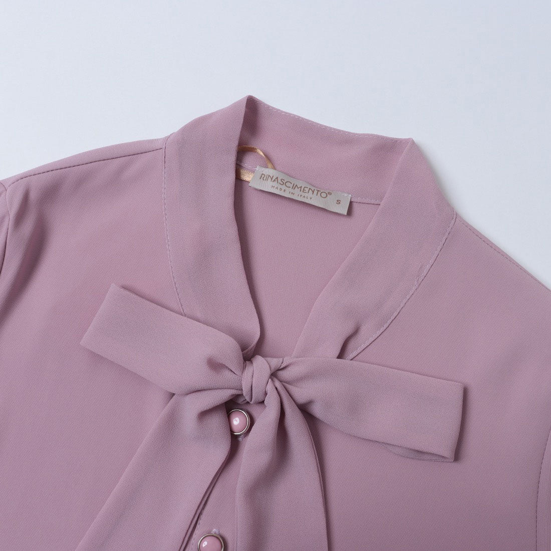 リナシメント RINASCIMENTO プリーツ切替ボウタイワンピース (Rosa Malva) Rosa Malva