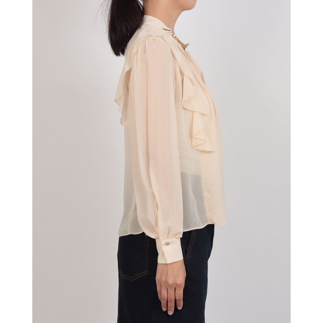 リナシメント RINASCIMENTO チェーンネックラッフルフリルBL (Beige Chiaro) Beige Chiaro