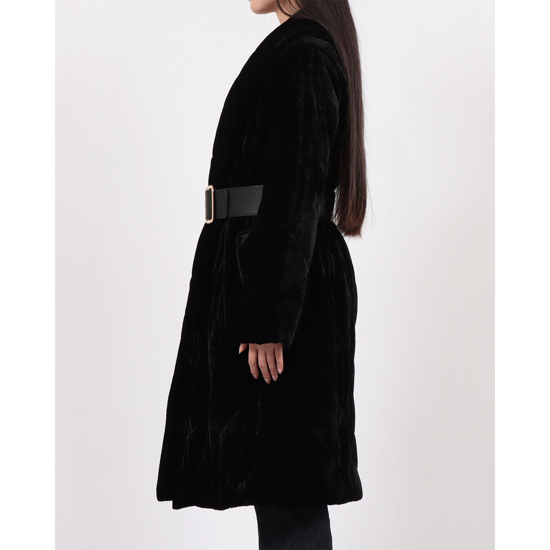 リナシメント RINASCIMENTO キルティングベロアCOAT (Nero) Nero