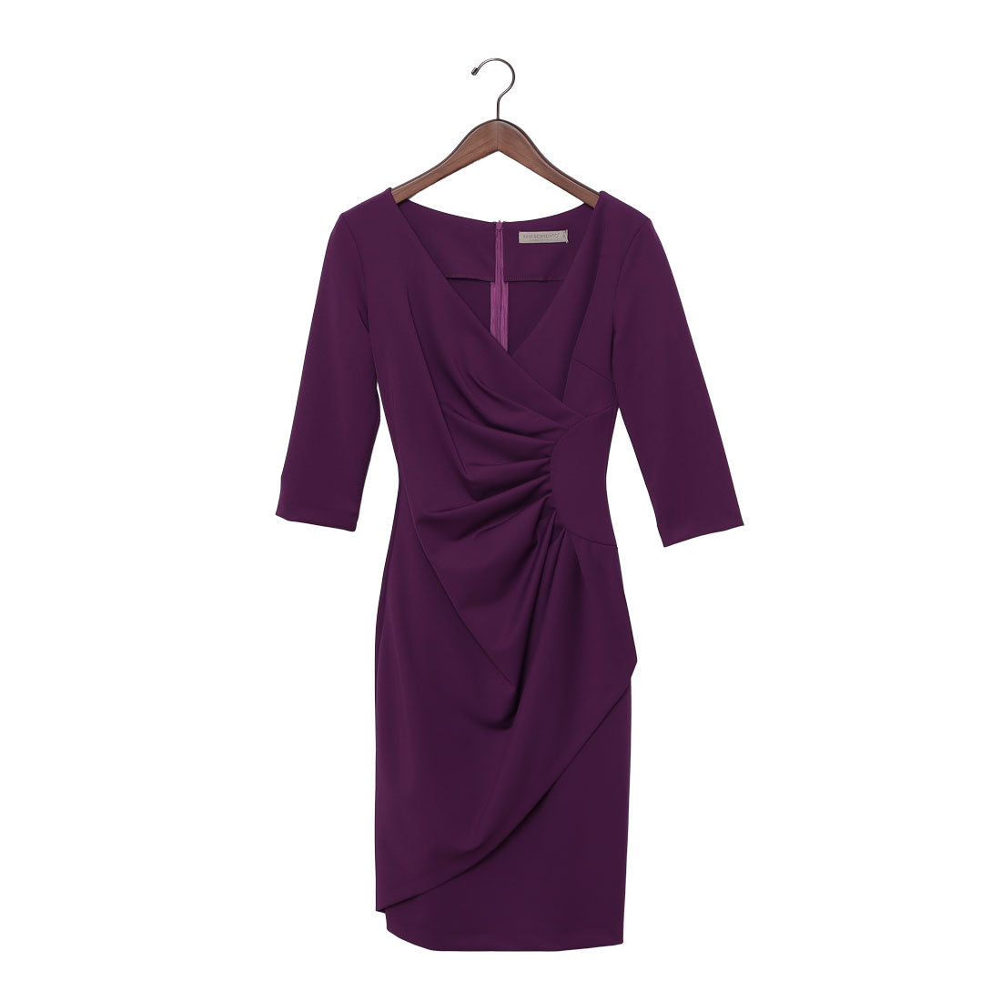 リナシメント RINASCIMENTO サイドタックギャザーカシュクールワンピース (Melanzana Viola) Melanzana Viola