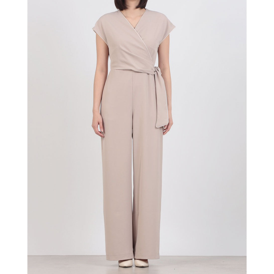 リナシメント RINASCIMENTO パイピングカシュクールオールインワン (Tortora Beige) Tortora Beige