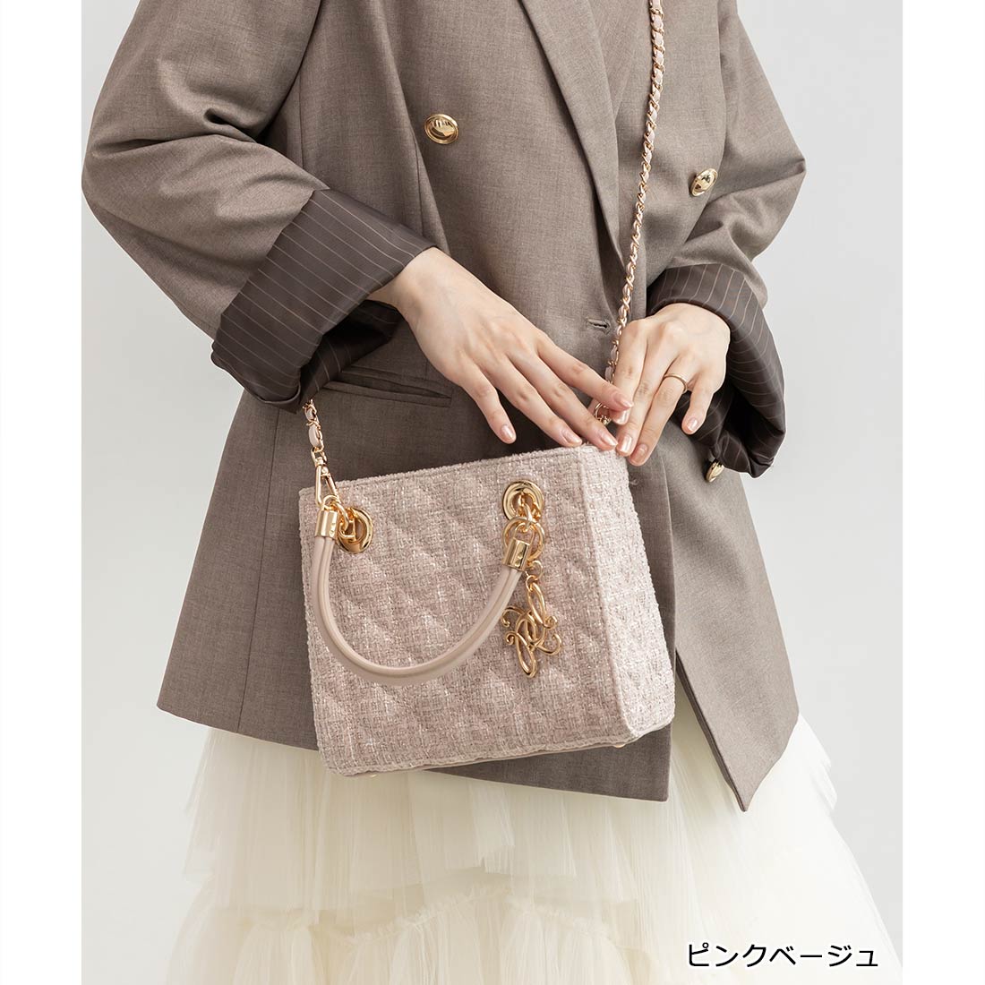 ランダ RANDA 2WAYキルティングバッグ (PNK/BEG) PNK/BEG