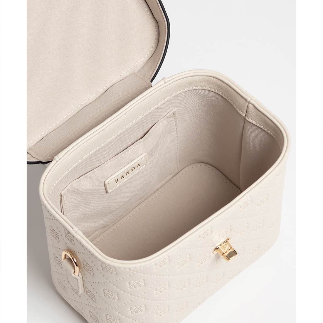 ランダ RANDA 2WAY 型押しデザインバニティバッグ (IVORY) IVORY