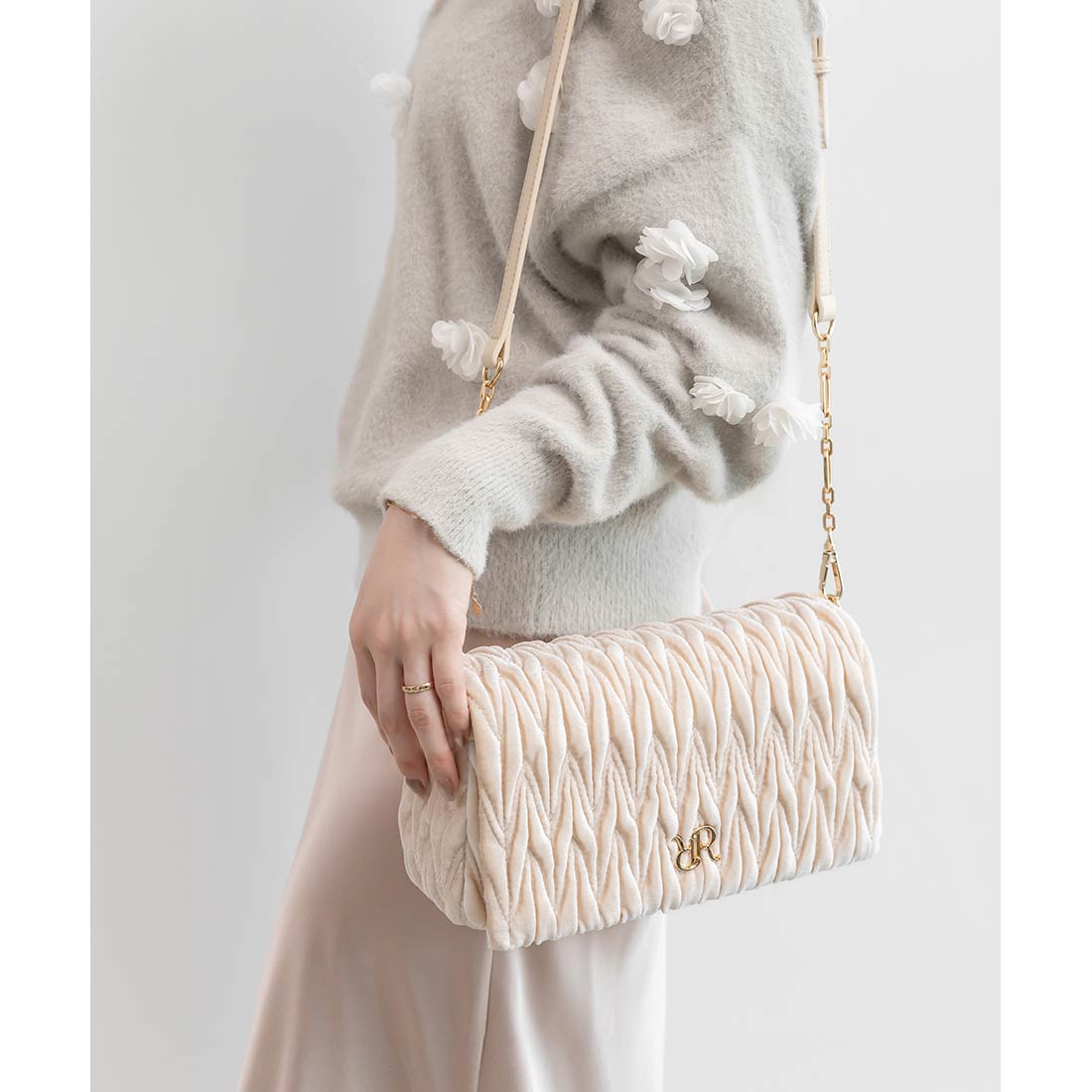 ランダ RANDA 2WAY 立体キルティングデザインショルダーバッグ (PINK) PINK