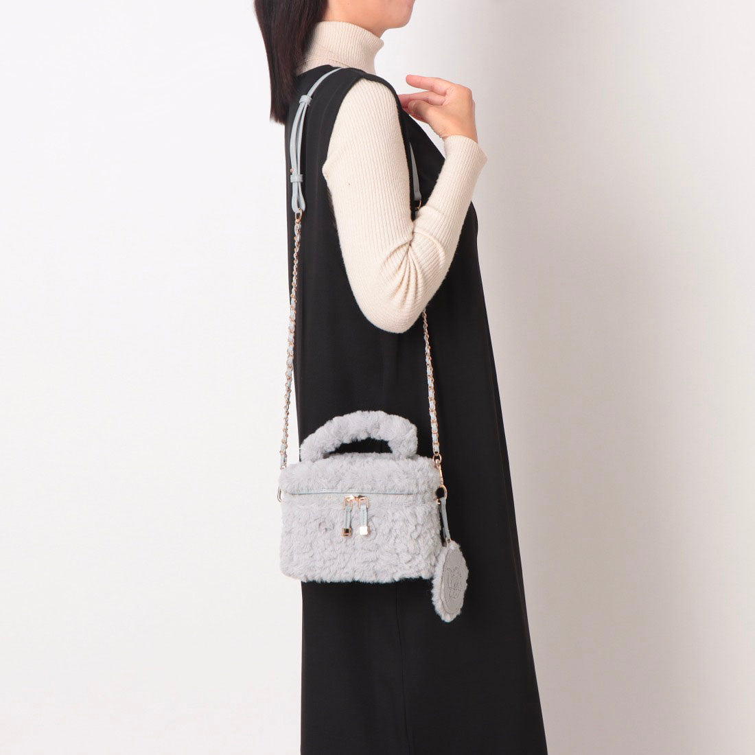 ランダ RANDA ★ 【TOM and JERRY】ミラー付きバニティバッグ (BEIGE) BEIGE